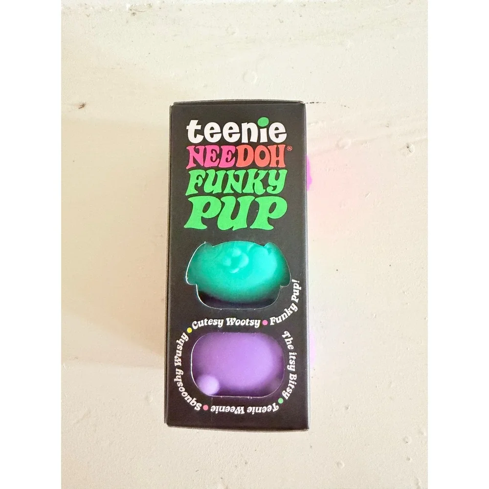 Schylling Teenie NeeDoh Funky Pup 3 Pack Squishy Sensory Fidget Toy Neon 26068HY